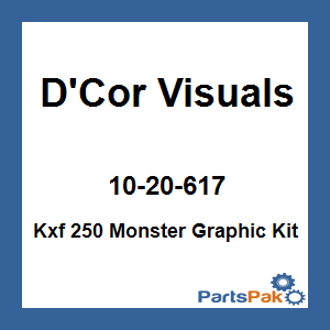D'Cor Visuals 10-20-617; 17 Monster Fits Kawasaki Complete Graphic Kit