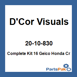 D'Cor Visuals 20-10-830; 16 Geico Fits Honda Complete Graphic Kit Black