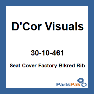 D'Cor Visuals 30-10-461; Seat Cover Factory Blkred Rib