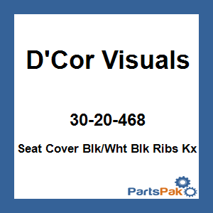 D'Cor Visuals 30-20-468; Seat Cover Blk / White Blk Ribs Kx