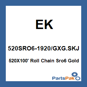 EK 520SRO6-1920/GXG.SKJ; 520X100' Roll Chain Sro6 Gold