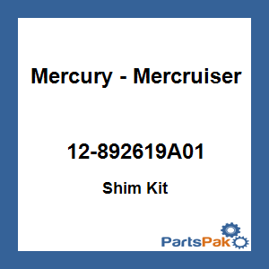 Quicksilver 12-892619A01; Shim Kit Replaces Mercury / Mercruiser