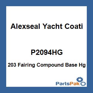 Alexseal Yacht Coating P2094HG; 203 Fairing Compound Base Hg