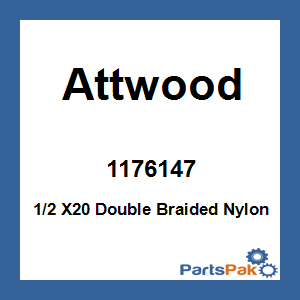 Attwood 1176147; 1/2 X20 Double Braided Nylon