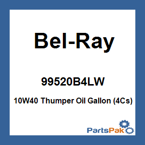 Bel-Ray 99520B4LW; 10W40 Thumper Oil Gallon (4Cs)