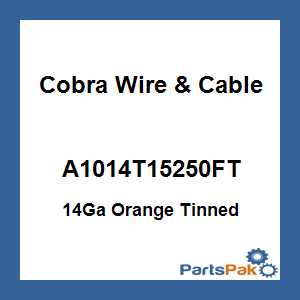 Cobra Wire & Cable A1014T15250FT; 14Ga Orange Tinned