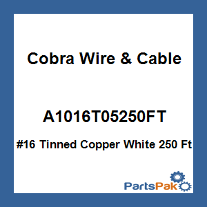 Cobra Wire & Cable A1016T05250FT; #16 Tinned Copper White 250 Ft
