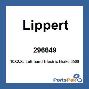 Lippert 296649; 10X2.25 Left-hand Electric Brake 3500