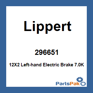 Lippert 296651; 12X2 Left-hand Electric Brake 7.0K