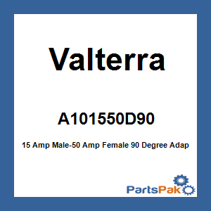 Valterra A101550D90; 15 Amp Male-50 Amp Female 90 Degree Adapter Cord