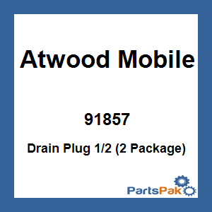 Atwood Mobile 91857; Drain Plug 1/2 (2 Package)