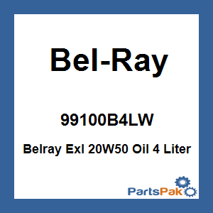 Bel-Ray 99100B4LW; Belray Exl 20W50 Oil 4 Liter