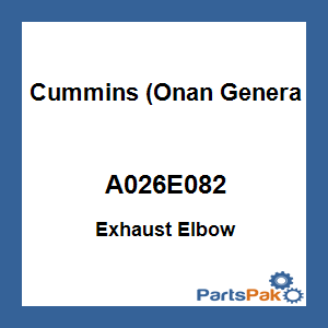 Cummins (Onan Generators) A026E082; Exhaust Elbow
