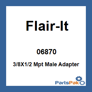 Flair-It 06870; 3/8X1/2 Mpt Male Adapter