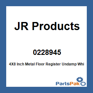 JR Products 0228945; 4X8 Inch Metal Floor Register Undamp White