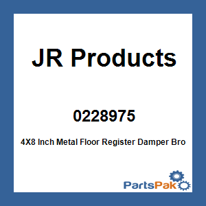 JR Products 0228975; 4X8 Inch Metal Floor Register Damper Brown