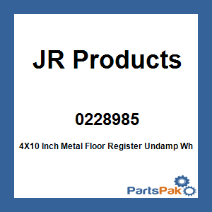 JR Products 0228985; 4X10 Inch Metal Floor Register Undamp White