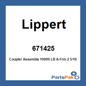 Lippert 671425; Coupler Assembly 10000 LB A-Frm 2 5/16