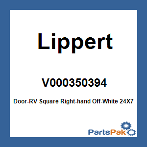 Lippert V000350394; Door-RV Square Right-hand Off-White 24X76