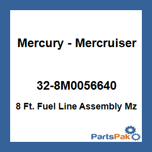 Quicksilver 32-8M0056640; 8 Ft. Fuel Line Assembly Mz Replaces Mercury / Mercruiser