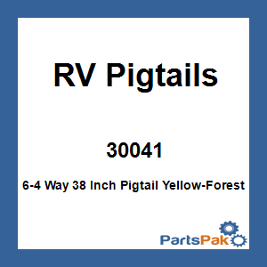 RV Pigtails 30041; 6-4 Way 38 Inch Pigtail Yellow-Forest