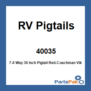 RV Pigtails 40035; 7-6 Way 36 Inch Pigtail Red-Coachman Viking