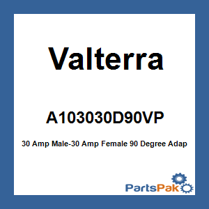 Valterra A103030D90VP; 30 Amp Male-30 Amp Female 90 Degree Adapter Cord
