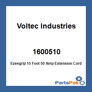 Voltec Industries 1600510; Ezeegrip 15 Foot 50 Amp Extension Cord