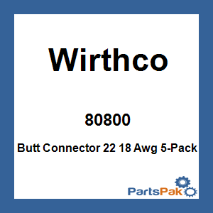Wirthco 80800; Butt Connector 22 18 Awg 5-Pack