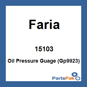 Faria 15103; Oil Pressure Guage (Gp9923)