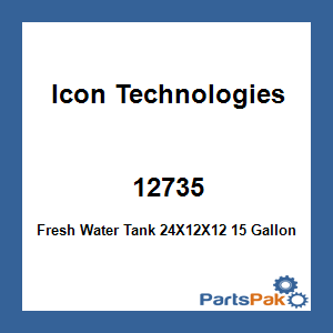 Icon Technologies 12735; Fresh Water Tank 24X12X12 15 Gallon