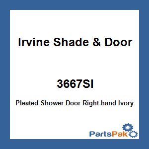 Irvine Shade & Door 3667SI; Pleated Shower Door Right-hand Ivory