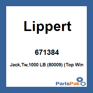 Lippert 671384; Jack,Tw,1000 LB (80009) (Top Win