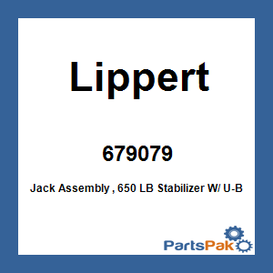 Lippert 679079; Jack Assembly , 650 LB Stabilizer W/ U-Bolt