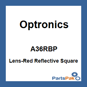 Optronics A36RBP; Lens-Red Reflective Square