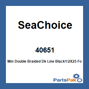SeaChoice 40651; Mm Double Braided Dk Line Black1/2X25 Foot
