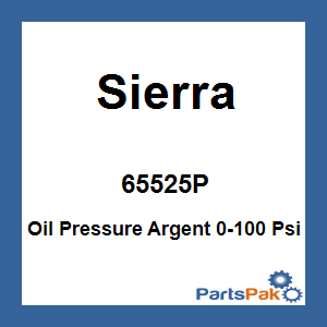 Sierra 65525P; Oil Pressure Argent 0-100 Psi