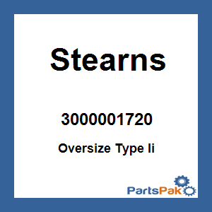 Stearns 3000001720; PFD Life Jacket, Oversize Type Ii