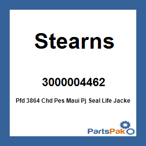 Stearns 3000004462; Pfd 3864 Chd Pes Maui Pj Seal Life Jacket