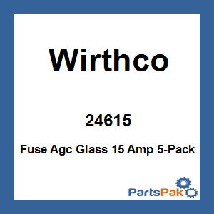 Wirthco 24615; Fuse Agc Glass 15 Amp 5-Pack