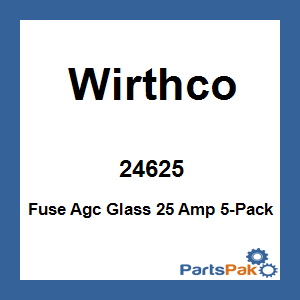 Wirthco 24625; Fuse Agc Glass 25 Amp 5-Pack