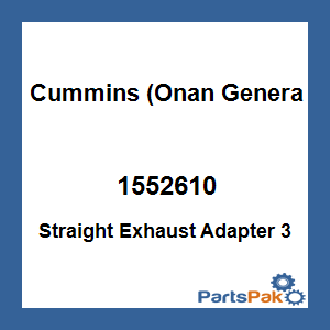 Cummins (Onan Generators) 1552610; Straight Exhaust Adapter 3
