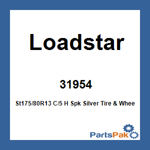 Loadstar 31954; St175/80R13 C/5 H Spk Silver Tire & Wheel