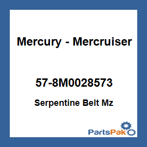 Quicksilver 57-8M0028573; Serpentine Belt Mz Replaces Mercury / Mercruiser