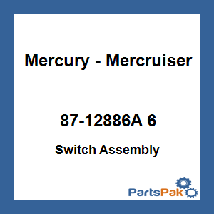 Quicksilver 87-12886A 6; Switch Assembly Replaces Mercury / Mercruiser