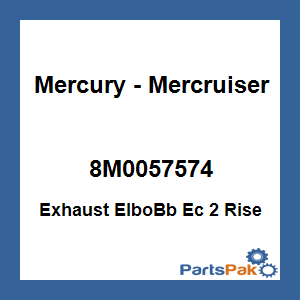 Quicksilver 8M0057574; Exhaust ElboBb Ec 2 Rise Replaces Mercury / Mercruiser