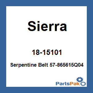 Sierra 18-15101; Serpentine Belt 57-865615Q04