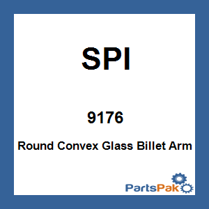 SPI 9176; Round Convex Glass Billet Arm Side Mirror Black 5-inch