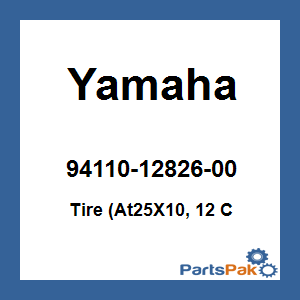 Yamaha 94110-12826-00 Tire (At25X10, 12 C; 941101282600
