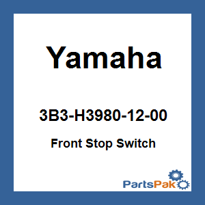 Yamaha 3B3-H3980-12-00 Front Stop Switch; 3B3H39801200